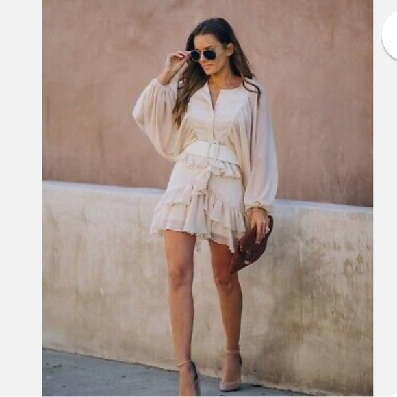 Vici Almost Lover Button Down Ruffle Dress - Picture 2 of 6